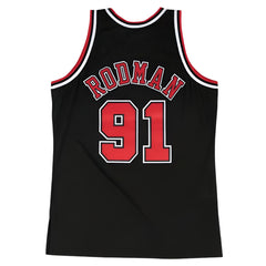 Chicago Bulls #91 Dennis Rodman 1997-98 NBA Hardwood Classic Swingman Jersey Black Mitchell & Ness