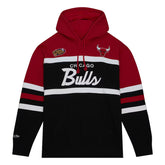 Red and black hoodie with 'Chicago Bulls' branding on a white background