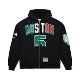 Black hoodie with 'Boston' and number '5' design on a white background