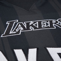 Los Angeles Lakers Hardwood Classics Striker V-Neck Polo Black Mitchell & Ness
