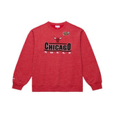 Chicago Bulls Crew Neck Fleece Vintage Logo By Mitchell & Ness