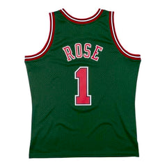 Chicago Bulls #1 Derrick Rose 2008-09 NBA Hardwood Classic Swingman Jersey Green Mitchell & Ness