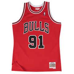 Chicago Bulls #91 Dennis Rodman 1997-98 NBA Hardwood Classics Swingman Jersey Red Mitchell & Ness