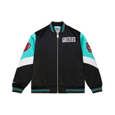 Black jacket with teal and white accents featuring 'Grizzlies' text on a white background