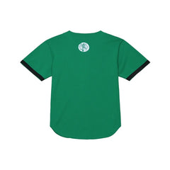 Boston Celtics Baseball Jersey Front Button Green Mitchell & Ness
