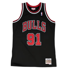 Chicago Bulls #91 Dennis Rodman 1997-98 NBA Hardwood Classic Swingman Jersey Black Mitchell & Ness