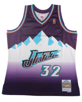 Utah Jazz #32 Karl Malone 1996-97 NBA Hardwood Classic Swingman Jersey Purple Mitchell & Ness