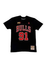 Chicago Bulls Dennis Rodman Black T-Shirt Short Sleeve