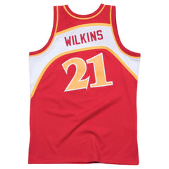 Atlanta Hawks #21 Dominique Wilkins 1986-87 NBA Hardwood Classics Swingman Jersey Scarlet Mitchell & Ness