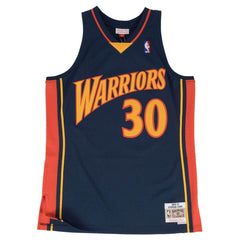 Golden State Warriors #30 2009-10 Steph Curry Hardwood Swingman NBA Jersey Blue Mitchell & Ness