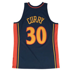 Golden State Warriors #30 2009-10 Steph Curry Hardwood Swingman NBA Jersey Blue Mitchell & Ness