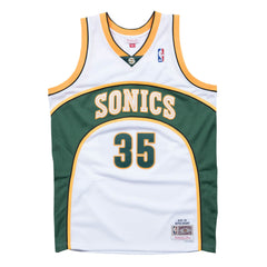 Seattle Supersonics #35 Kevin Durant 2007-08 Swingman NBA Jersey White-Green Mitchell & Ness