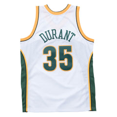 Seattle Supersonics #35 Kevin Durant 2007-08 Swingman NBA Jersey White-Green Mitchell & Ness
