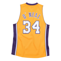 Los Angeles Lakers #34 Shaquille O'Neal 1999-00 NBA Hardwood Classics Swingman Jersey Gold Mitchell & Ness