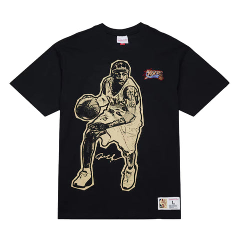 Alen Iverson 76ers Vintage Print T-Shirt