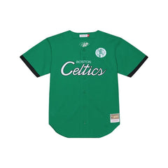 Boston Celtics Baseball Jersey Front Button Green Mitchell & Ness