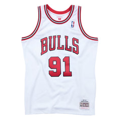 Chicago Bulls #91 Dennis Rodman 1997-98 NBA Hardwood Classic Swingman Jersey White Mitchell & Ness