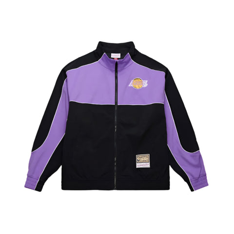Black and purple jacket with a logo on a white background