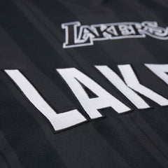 Los Angeles Lakers Hardwood Classics Striker V-Neck Polo Black Mitchell & Ness