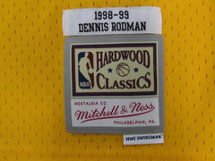 Los Angeles Lakers  #73 Dennis Rodman 1998-99 NBA Hardwood Classic Swingman Jersey Yellow Mitchell & Ness