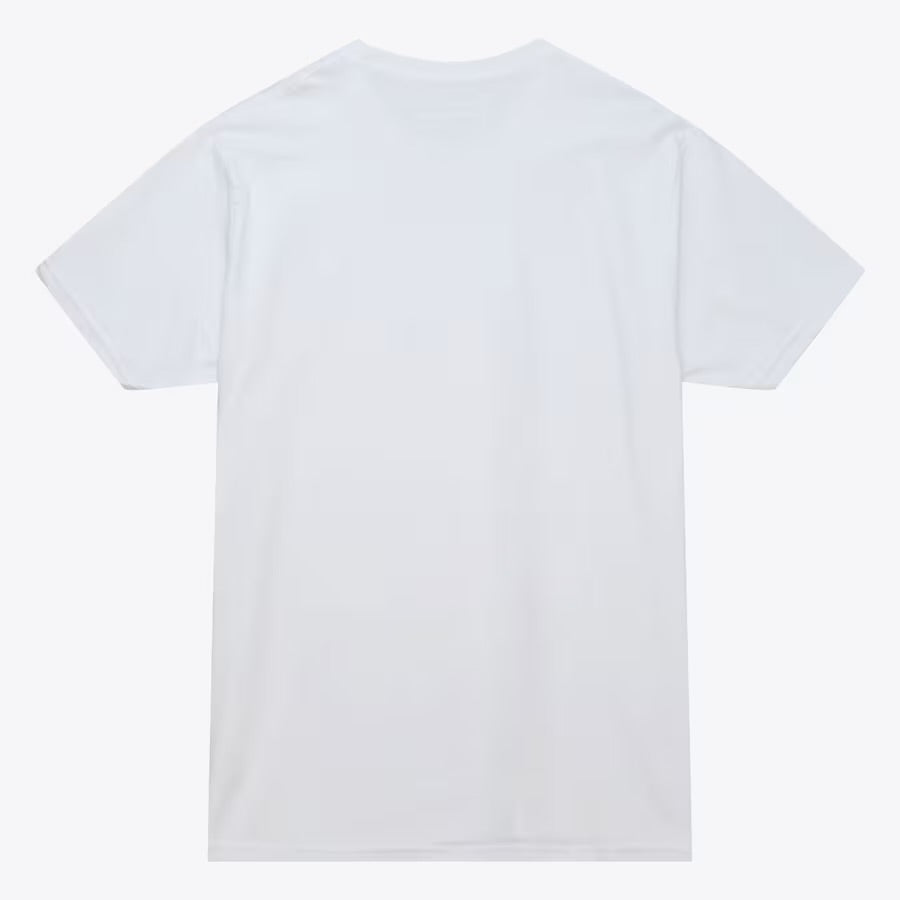 Plain white t-shirt on a light gray background