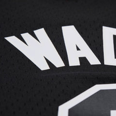 Black sports jersey with white lettering and number on a black background