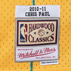 New Orleans Hornets #3 Chris Paul  2010-11 NBA Hardwood Classic Swingman Jersey Yellow Mitchell & Ness