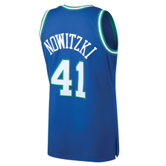 Dallas Mavericks #41 Dirk Nowitzki 1998-99 NBA Hardwood Classics Swingman Jersey Blue Mitchell & Ness