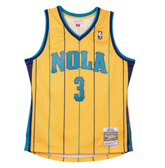 New Orleans Hornets #3 Chris Paul  2010-11 NBA Hardwood Classic Swingman Jersey Yellow Mitchell & Ness