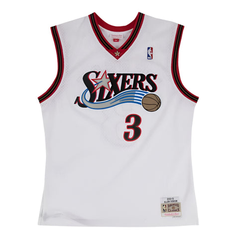 Philadelphia 76ers 2000-01 Allen Iverson White Swingman NBA Jersey