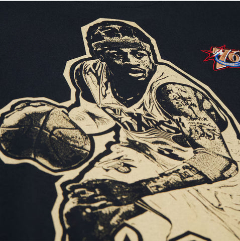 Alen Iverson 76ers Vintage Print T-Shirt