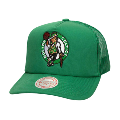 Green cap with Boston Celtics logo on a green background