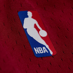 NBA logo on a red sports jersey
