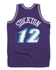 Utah Jazz #12 John Stockton 1996-1997 NBA Hardwood Classic Swingman Jersey Purple Mitchell & Ness