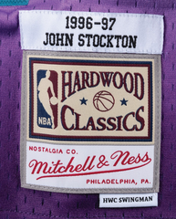 Utah Jazz #12 John Stockton 1996-1997 NBA Hardwood Classic Swingman Jersey Purple Mitchell & Ness