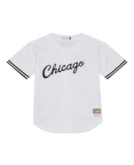 Chicago Bulls Shirt Black & White NBA Front Button Mitchell & Ness