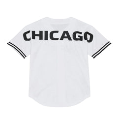 Chicago Bulls Shirt Black & White NBA Front Button Mitchell & Ness