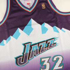 Utah Jazz #32 Karl Malone 1996-97 NBA Hardwood Classic Swingman Jersey Purple Mitchell & Ness