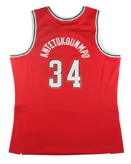 Milwaukee Bucks #34 Giannis Antetokounmpo 2014-15 NBA Hardwood Classic Swingman Jersey Red Mitchell & Ness