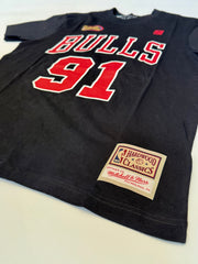 Chicago Bulls Dennis Rodman Black T-Shirt Short Sleeve
