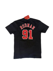 Chicago Bulls Dennis Rodman Black T-Shirt Short Sleeve
