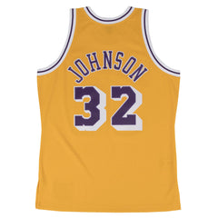 Los Angeles Lakers #32 Magic Johnson 1984-85 Hardwood Swingman NBA Jersey Yellow Mitchell & Ness