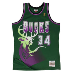 Milwaukee Bucks #34 Ray Allen 1996-97  NBA Hardwood Classics Swingman Jersey Green Mitchell & Ness