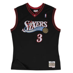 Philadelphia 76ers #3 Allen Iverson 2000-01 Hardwood NBA Jersey Swingman Black Mitchell & Ness